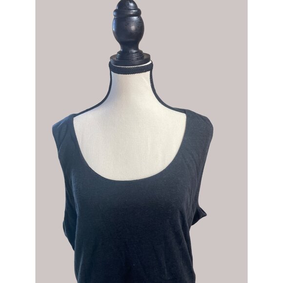 J Jill Black Comfy Sundress Jersey Fabric Top Cotton/Linen Bottom Size XLarge Bi - Picture 2 of 6